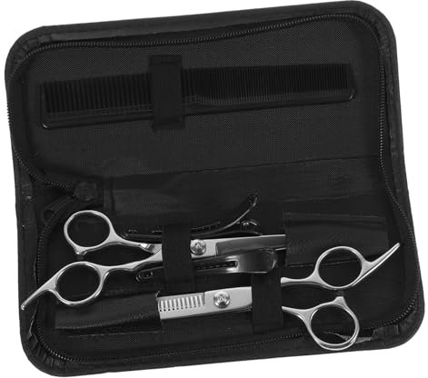Healeved 7stücke Teiliges Haarschneide-set Mit Mikrozahnung Haarschere Ergonomisch Für Diy Und Friseure Haare Schneiden Mit Kamm Professionelle Barberschere Mit Ledertasche Schonend
