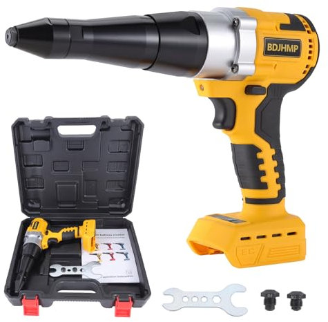 Pistola remachadora inalámbrica para batería Dewalt de 20 V máx. (sin batería), pistola remachadora automática eléctrica sin escobillas, motor sin escobillas para remaches de 1/8 pulgadas, 5/32