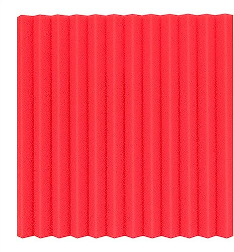 TAIBOSL Schalldämpfungsmaterial aus Schaumstoff, 50 Stück, 300 x 300 x 25 mm, Akustikschaumstoff, Studio, Schallschutzplatten, Keile, Schalldämpfung, Schaumstoff, Wärmedämmung (rot)