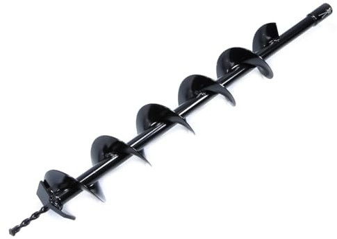 Punta per Mototrivella a Scoppio | Diametro 15 cm | Lunghezza Utile 60 cm | Lunghezza Totale 80 cm | Diametro Attacco 2 cm | Doppia Spirale | in Acciaio