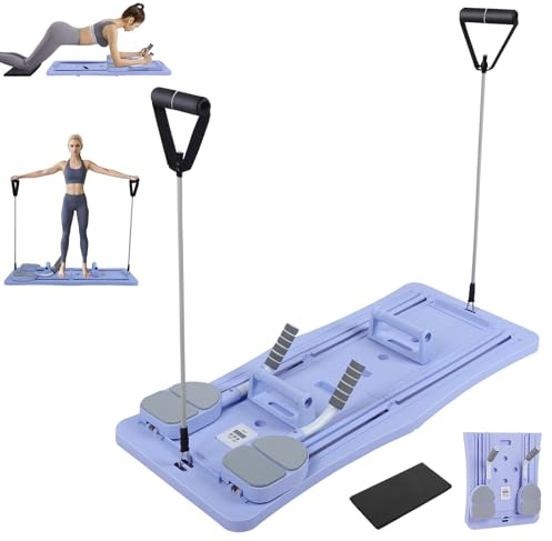 Ab Roller Board, Multifunctional Pilates Reformer Machine Full-Body Workout Trainer, Abdominal Board Ab Core Trainer for Men and Women, Durable Portable Pilates Board for Home and Gym Use