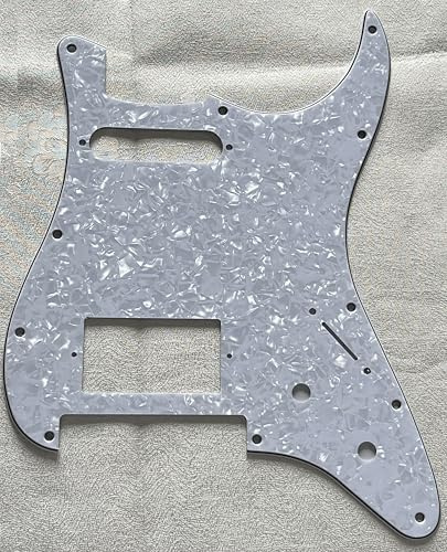 Pickguard für Strat Floyd Rose Tremolo HS Humbucker Style Gitarre Schlagbrett Schlagbrett Schlagplatte (4-lagig, White Pearl)