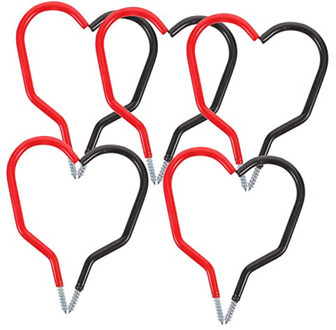 LIFKOME 10 Pièces Crochets de Rangement pour Vélos de Rouges Fixation Facile pour Garage Plafond Murs Brique