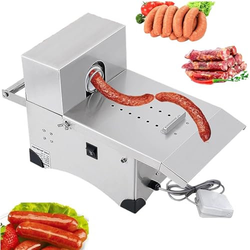 Electric Sausage Tying Machine - Stainless Steel Automatic Maker & Meat Stuffer with Foot Switch for DIY Sausage Making