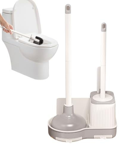 Cepillo para el Inodoro y Set de émbolo - Limpiador de baño, depurador de tazón | Combo de Cepillo de émbolo de Inodoro Compacto, Herramienta de Limpieza de Soportes para Soportes para el Organizador