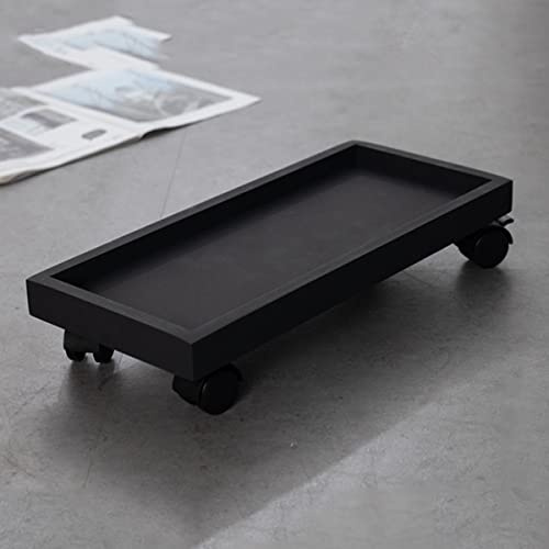 Chariot à Plantes verrouillable à roulettes - 50 x 40 cm, Imitation Ciment, Support Mobile pour Pots de Fleurs, Support à roulettes pour jardinières intérieures et extérieures