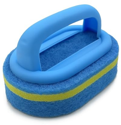 Parahon 2-Piece Cleaning Brush with Ergonomic Handle – Multi-Purpose Bathroom, Kitchen & Bathtub Scrubber – Shower Sponge & Dish Washing Brush with Polyester Mesh for All Purpose Deep Cleaning (1)