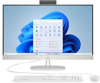 HP 27-cr0010sl Todo en Uno, Escritorio, Intel i5 1334U, 16 GB RAM, 512 GB SSD, Intel Graphics, Pantalla no táctil, FHD Anti-reflectividad IPS, cámara Web HD, Windows 11, Blanco