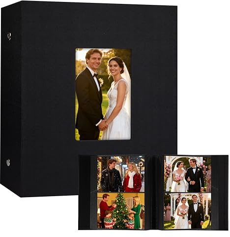 Aevdor 320 Pockets 5x7 Photo Album, Extra Large Capacity Linen Cover Family Wedding Picture Albums Holds 320 Photos, Albums Book for Baby Vacation Anniversary Travel Memories Pictures, Black