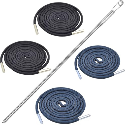 Kordel für Jogginghose,Kordel für Hoodie 4 X140cm Jogginghose Band,Baumwolle für Hoodies,Geeignet für Schnürsenkel,Pullover,Hutseile,Hosenseile,1 Stück Mit Federseileinfädler（4 Stück Schwarz Blau）