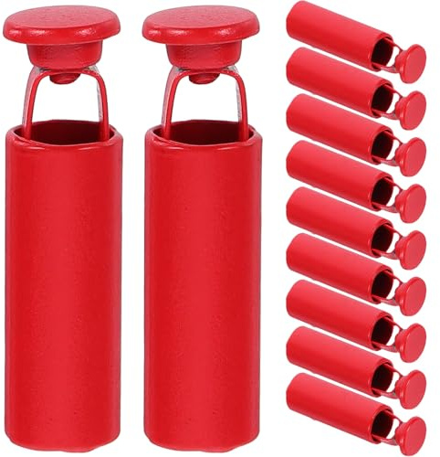 VILLCASE 24 Stück Metall Kordel Endkappen 20x7mm Rot Schnurstopper für Kapuzenpullover Robuste Seil Endstücke mit Schnellverschluss Geeignet für Outdoor Rucksack Kleidung