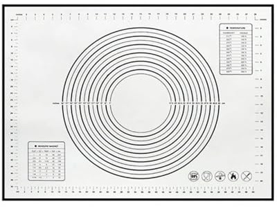Tappetino per impastare Tappetino for impastare in silicone oversize da 60 cm, utensili for pasticceria antiaderenti, impasto for pizza e crêpe(Black,40x30cm)