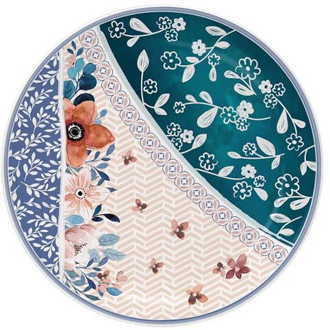Wald Collection de table de plats plats, fonds, fruits, saladier et service en céramique, décoration aquarelle, lavable au lave-vaisselle (assiette de 31 cm - 1 pc)
