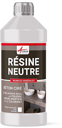 ARCANE INDUSTRIES Résine Neutre pour béton ciré, resine Neutre, pour Beton Cire - 0.9 L