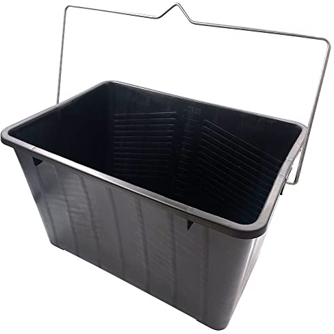 Pro Paint Bucket 15 Litre Capacity Skuttle Black Oblong Bucket Bowl with Metal Handle