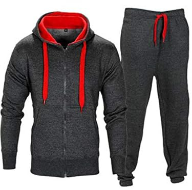 shelikes Mens Track Suit Set Camouflage Fleece Army Hooded Hood Top Joggers Bottom Tracksuit Sweatsuit Jogging Joggers Set