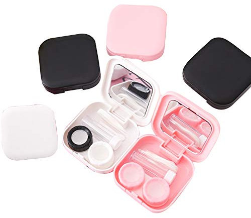 6-Stück Kontaktlinsen Box,Mini-Kontaktlinsenbehälter,Kontaktlinsendose Geeignet FüR Reisen,KontaktlinsenbehäLter Mit Spiegel,KontaktlinsenbehäLter Hochwertig,für Reisen & Zuhauseim Freien 3 Farben