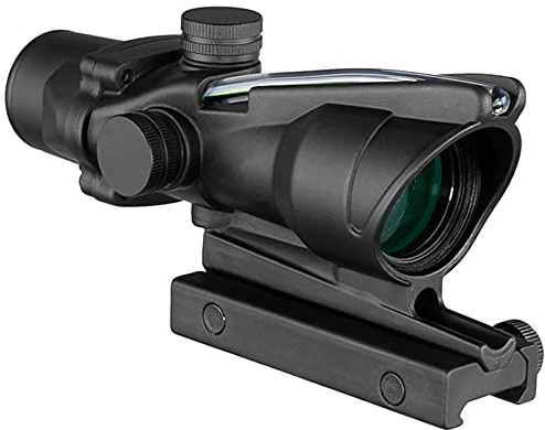 ACEXIER 4X32 Taktisches Zielfernrohr Echtfaser Grüner Roter Punkt beleuchtetes geätztes Absehen Optisches Visier Armbrust für die Jagd