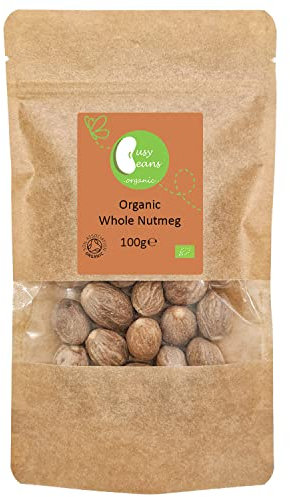Organic Whole Nutmeg - Certified Organic - by Busy Beans Organic (100g)