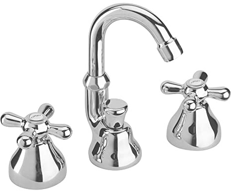 Paini Liberty Rubinetto Bidet 3 Fori con Bocca Alta Orientabile Cromato - Scarico Automatico 11/4 + Piletta e Flessibili (17CR314)