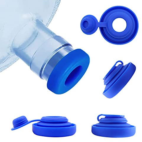 Zueyen Paquete de 3 Tapas de Botella de Agua de 5 galones, Tapas de Silicona de Repuesto para Jarra de galón, Tapa antiderrames, Tapa de Sellado Reutilizable, Tapa de Botella de Agua para
