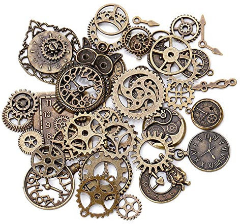 sitengjun Steampunk Ingranaggi, 40 Pezzi Ciondoli Steampunk, Orologio Vintage E Ciondolo Ingranaggio, Gioielli Di Ingranaggi Antichi, Orologio Gear Pendenti Accessori Gioielli Fai Da Te