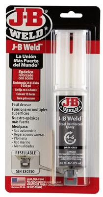 J-B Weld 50165SPA - Epoxi - Fijación Lenta - Reforzado con Acero - Metal - Reparaciones - Artesanía - Automotriz - Fontanería - Embarcaciones - Plásticos - 25ml