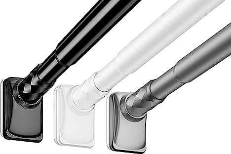 Gardinenstange Ohne Bohren, 0.4m-5.0m, Ø32mm Teleskop-Duschvorhangstange, Ausziehbare Teleskopstange, Klemmstange Lange verstellbare Gardinenstange für große Fenster