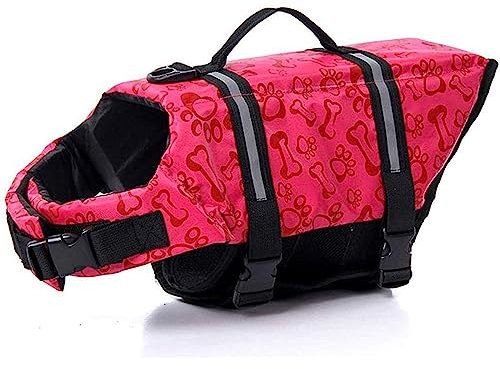 Sommer-Haustier-Schwimmweste, Surf-Wear, Verstellbare, Bedruckte Hunde-Badeanzug-Jacke, Outdoor-reflektierende Hunde-Schwimmweste, Modischer Hunde-Badeanzug, Hunde-Schwimmweste,Rot,XXS
