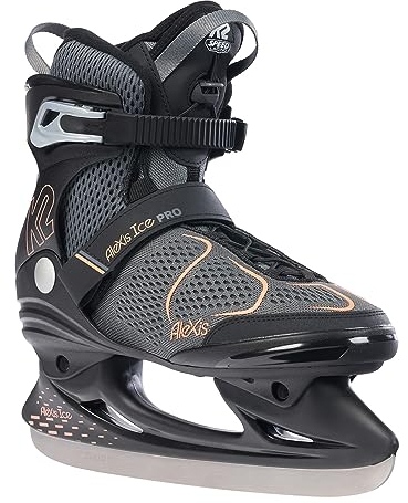 K2 Skates Damen Schlittschuhe Alexis ICEPro, Black - Anthracite - Coral, 25H0101