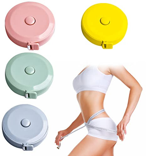 Measuring Tape, Fabric Tape Measure, 4 Pcs 60inch Dual Sided Measure Tape for Body Sewing Fabric Tailor Cloth Craft Measurement(Blue,Pink,Green,Yellow)