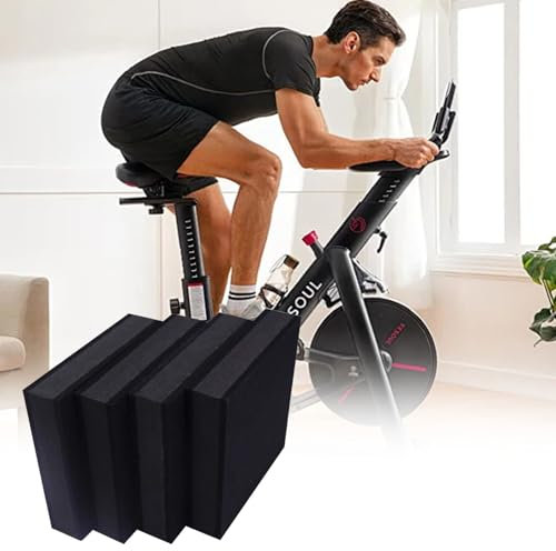 PPGE HOME Mat for Fitness Equipment, Laufbandmatte Shockproof Floor Protection Mat Schalldammend Reißfest rutschfest Crosstrainer Rudergerät Laufband Heimtrainer(Size:19x19cm（4pcs）)