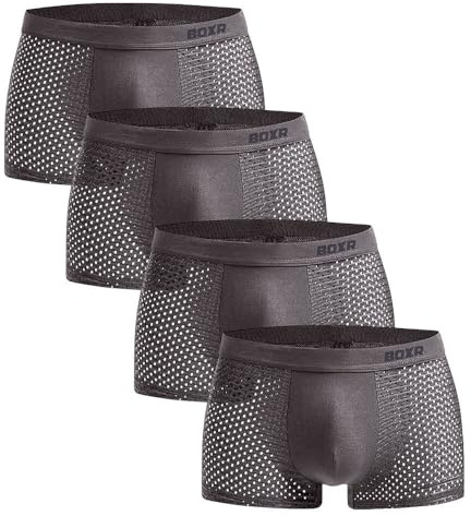 BOXR Underwear - Boxer da Uomo in bambù - Confezione da 4 Pezzi - Morbido, Traspirante, Sostenibile - S-3XL