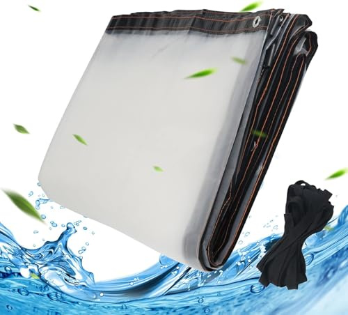 Luabue 2x4M Telone Trasparente Occhiellato, Tteloni Impermeabile per Esterno Telo Plastica Polietilene per Giardino e Serra Fattorie Tende Antipioggia Balcone