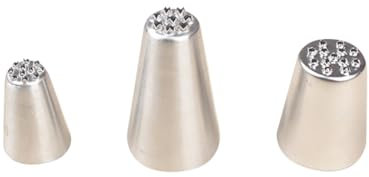 FSSTUD 3 Pcs Grass Icing Piping Tips Cupcake Icing Nozzles Stainless Steel Piping Nozzle Tips Small Frosting Tips Baking Decorating Nozzle Tools for Cookies Pastry