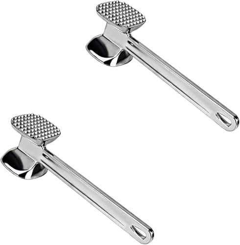 DIOXSTAR Metal Meat Tenderiser Hammer, Double-Headed Design, Resistant To Rust And Corrosion, Long-Lasting Use, Enhanced Flavour And Texture In Every Dish, (2PCS)