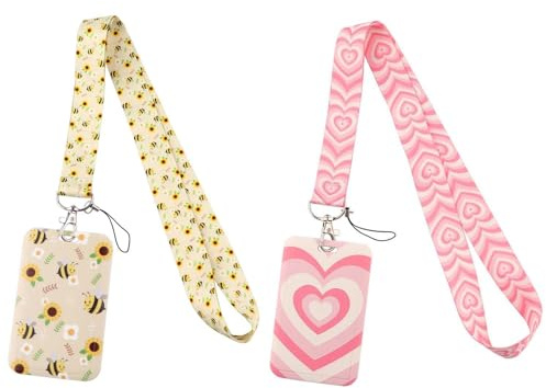 2-pack ID-korthållare med snodd, korthållare, söt snodd, halsband