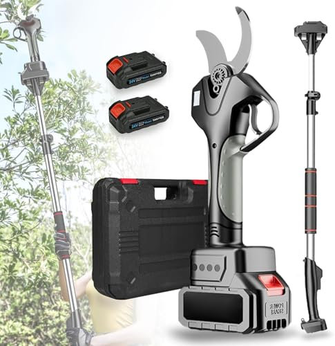 Tijeras De Podar Eléctricas, Tijeras De Podar Para Jardín De 50mm, Podadora Telescópica De 2.1M, 2×4.5Ah Batería 10-12H De Trabajo, Tijeras De Ramas Para Setos, Arbustos Y Huertos