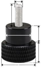 AYYSSM 1 STÜCKE Aluminium Rändelkopf Edelstahlgewinde Handfest Rändelschraube M3 M4 Rändelschrauben(Black,M3x10-D12x12)