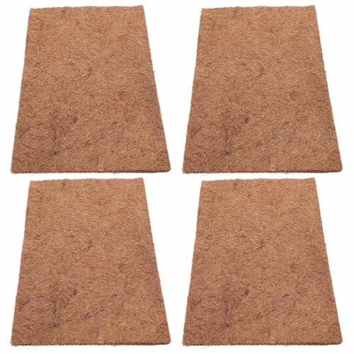 VANZACK 4stücke Kokosfaser-matten Für Echsen Terrarien Mit Rutschfester Oberfläche Schützende Bodeneinlage Natürliche Kokosfasern Weiche Reptilienunterlage Für Bartagamen Und Eidechsen