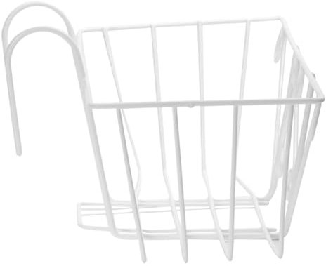 UPKOCH Supporto per Piante in Ferro Sospeso da Parete per Balcone e Cucina, Portavasi Ringhiera Bianco in Metallo Robusto, Supporto per Fioriera Spazioso e Versatile per Vasi da Fiori