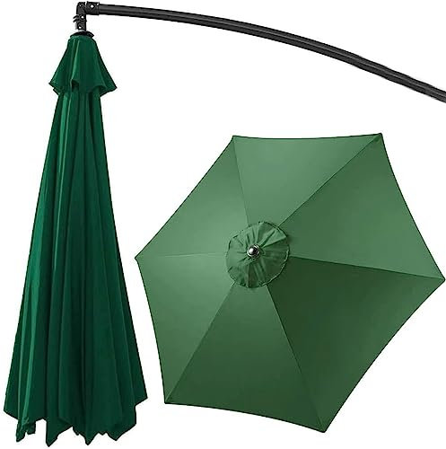 Telo di Ricambio per ombrellone da Giardino, a sbalzo, con Copertura Quadrata decentrata, 3x3 m, a 6 Stecche, Protezione UV, Beige, per ombrellone con Braccio Laterale, Resistente e resisten