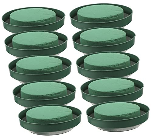 OSALADI 10 Pezzi Piatto Base Assorbente per Composizioni Floreali Rotondi Facile da Trasportare per Matrimonio e Decorazioni Feste