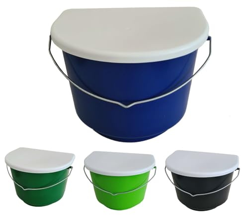 NETPROSHOP Stabiler Turniertrog Diana mit Deckel für Pferde - ideal für Turnierbox und Anhänger 34 × 25,5 × Höhe 24 cm, Farbe:Dunkelblau