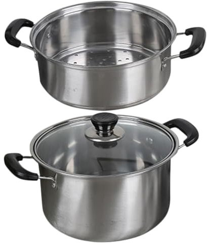 Healifty 1 Juego Olla Inoxidable con Cesta de Vapor de Utensilio de Cocina Corrosión para Cocinar al Vapor y Verduras