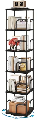 IBUYKE Librería Giratoria de 5 Niveles,Estanteria Madera,Negro TBC005B