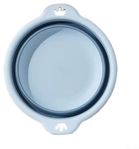 Honseadek Bacino pieghevole leggero per bagnoschiuma, lavello portatile per oggetti essenziali per il bagno, vasca salvaspazio per uso domestico (blu poco profondo, L)