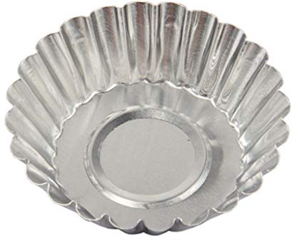 Lot de 50 moules professionnels pour tartelettes, cupcakes, aluminium, revêtement idéal pour biscuits, gâteaux chauds (Sliver, taille unique)