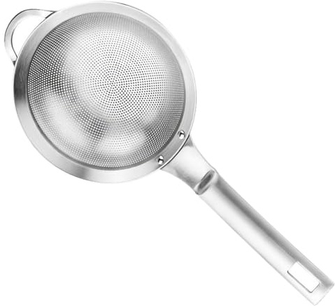 ERINGOGO Filtro a Maglia Fine in Acciaio Inox 304 per Latte di Soia e Succo, Colino Manico lungo Uso Domestico, per Pasta, Verdure e Fritti, Diametro 15 CM, 1 Pezzo