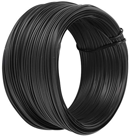 Spacnana Fascetta in Filo di Ferro Zincato, Fascetta Piatta Nera, Filo da 100 M per Lavori di Giardinaggio, Perfetta per l'organizzazione di Piante in Ufficio e in Casa